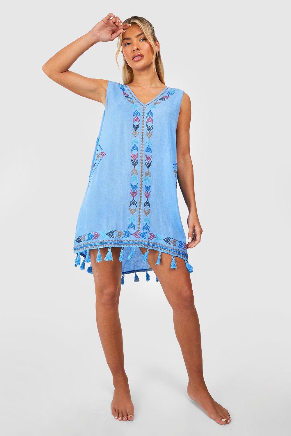 Embroidered shop tassel dress